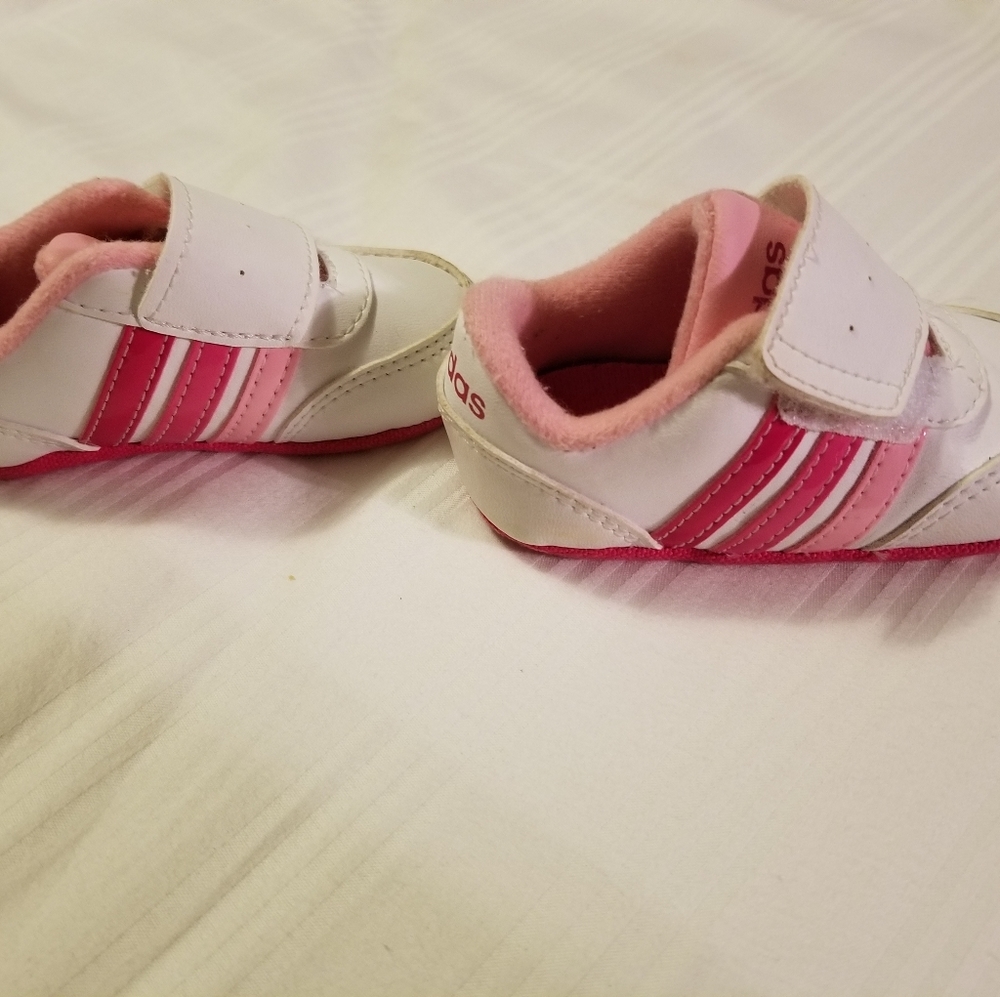 Size 1 white and pink velcro strap ADIDAS Shoes
